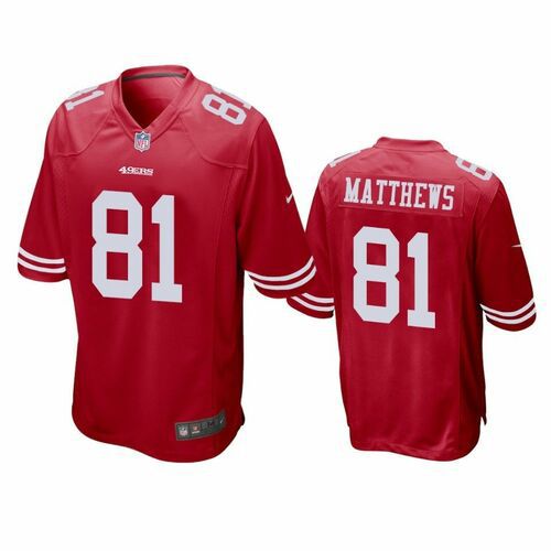 Men San Francisco 49ers #81 Jordan Matthews Nike Scarlet Player Game NFL Jersey